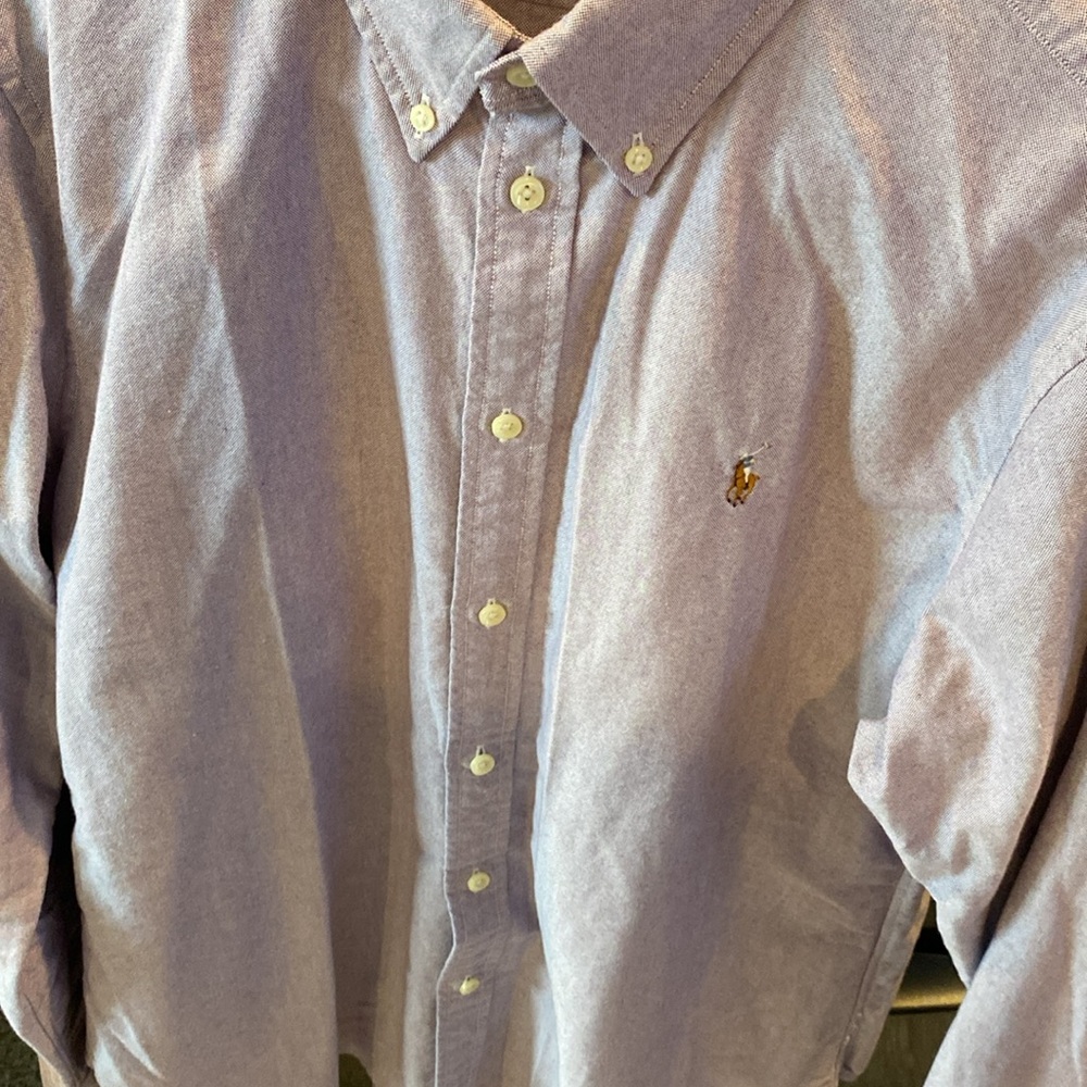 Polo Ralph Lauren Lavender Button Up Dress Shirt Men’s size Large Slim Fit